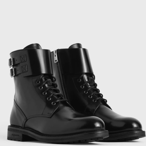 black military combat boots